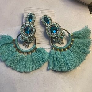 Teal Statement Earrings